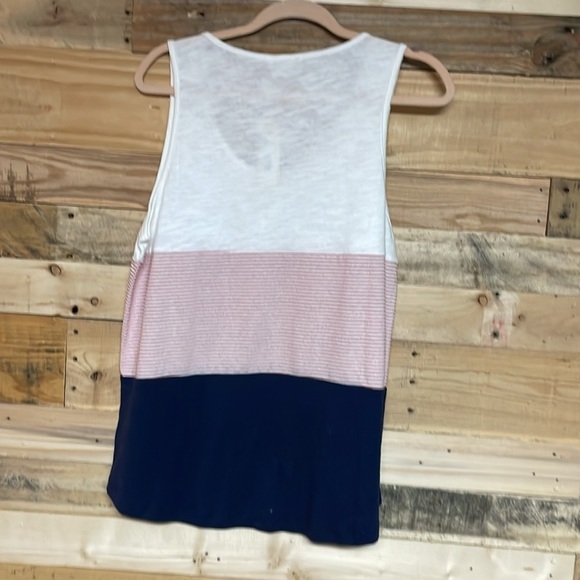 Doe & Rae size large red, white, blue color block soft and stretch cotton tank - Picture 6 of 6